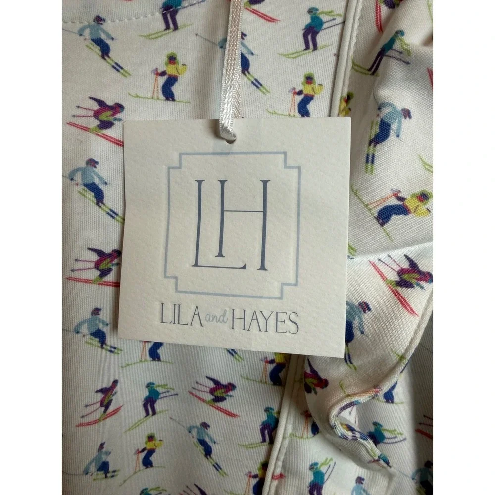 23. Lila and Hayes Pima Cotton Skier Print Ruffle Top Legging Set Size 8 New